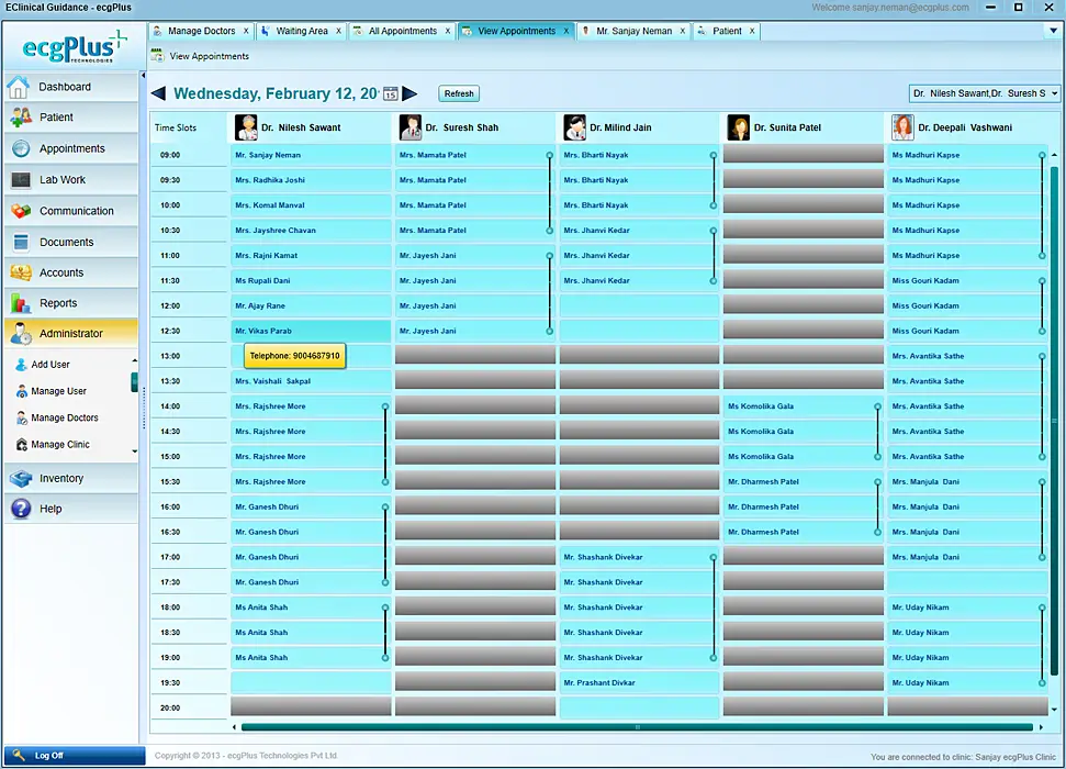 Dental software appointment scheduling